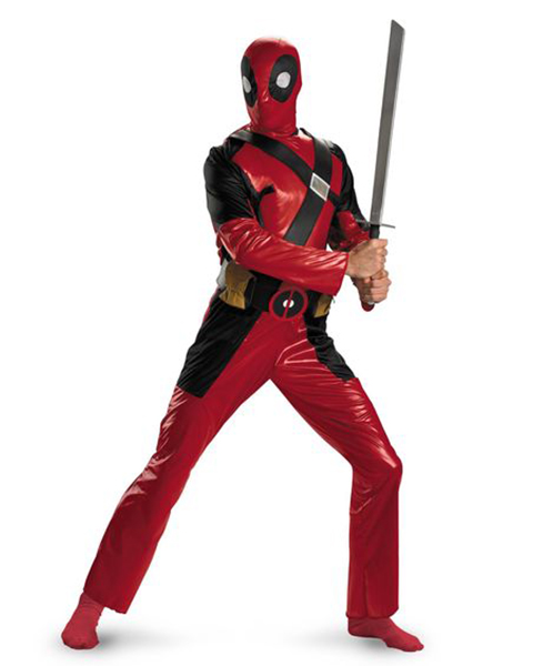 Men's Deadpool Cosplay Costume Wetlook Suit